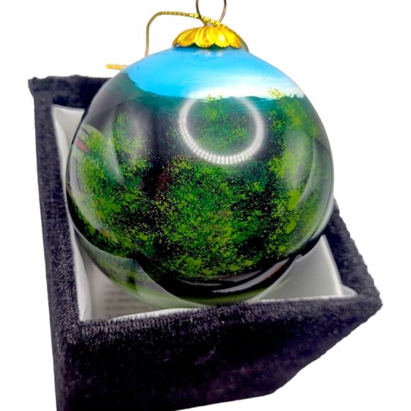 Vintage Louisville Reverse Painted Blown Glass Ball Ornament Art Studio Company - Picture 9 of 16